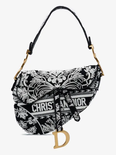 Christian Dior Pre-Owned sac porté épaule Ornamental Cornely Saddle Bag en toile brodée (2022)
