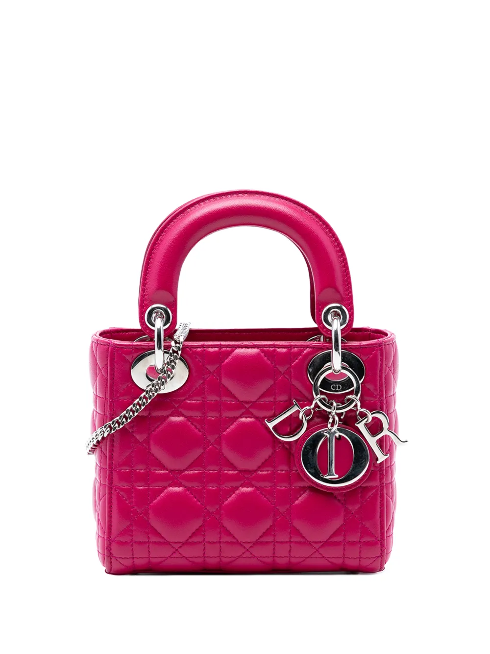 Christian Dior Pre-Owned 2016 Mini Lambskin Cannage Lady Dior satchel - Viola