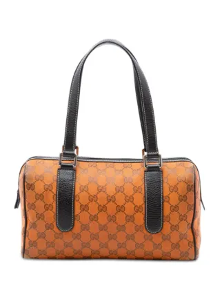 Gucci Pre-Owned 2016-2026 GGキャンバス ボストンバッグ | オレンジ
