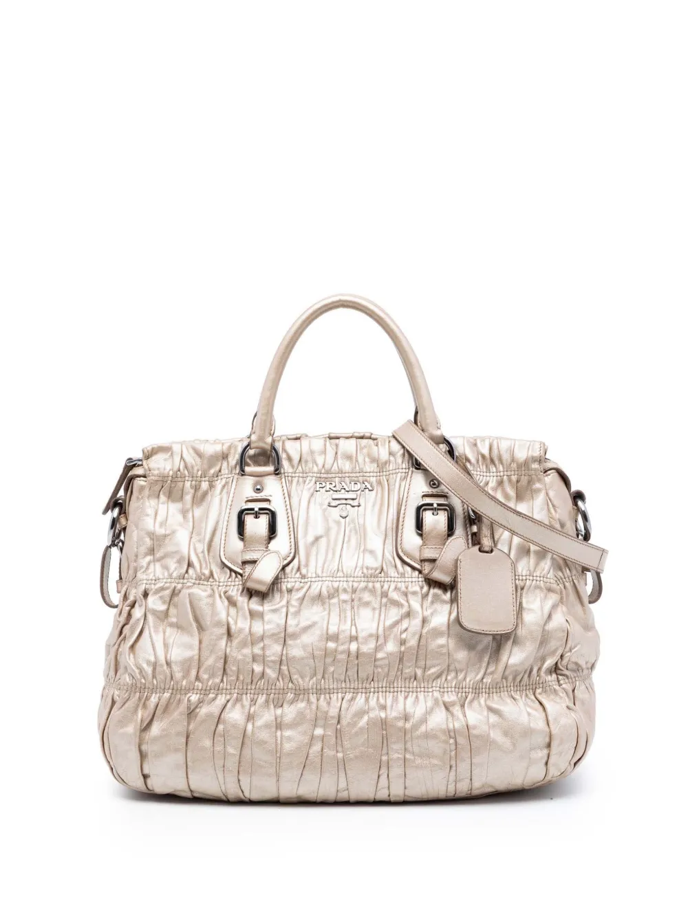 Prada Pre-Owned 2010-2026 Nappa Gaufre satchel - Oro