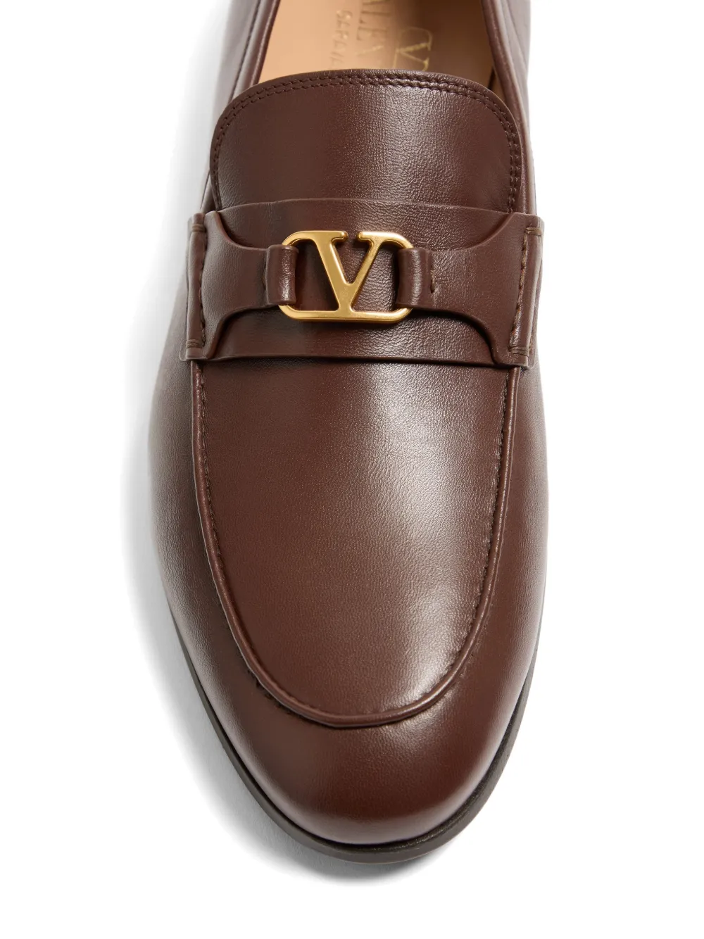 Valentino Garavani VLogo Signature nappa leren loafers Bruin