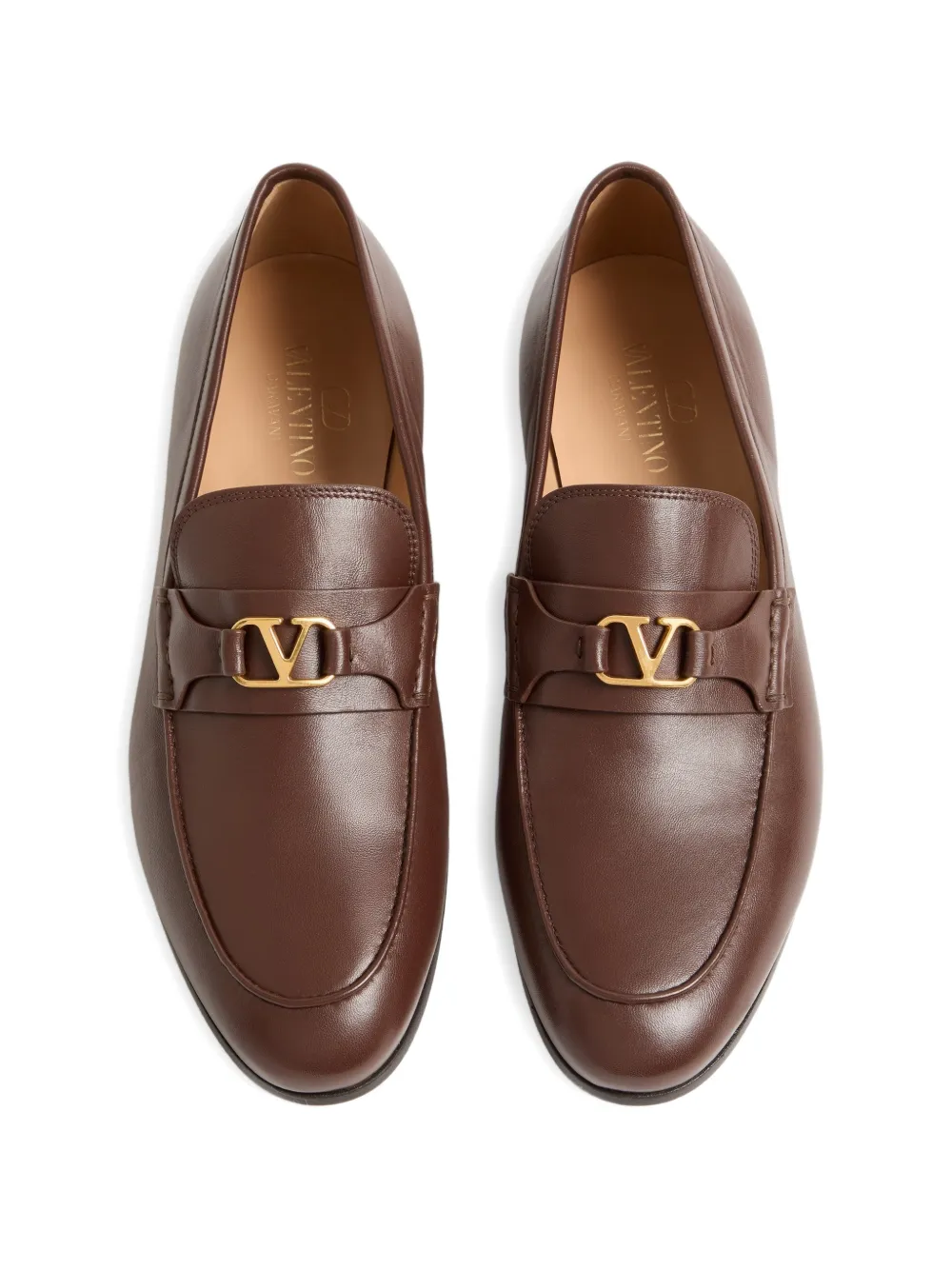 Valentino Garavani VLogo Signature nappa leren loafers Bruin