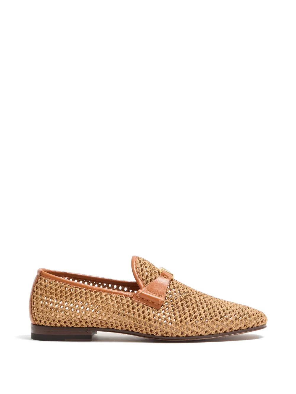 Valentino Garavani Wolfe loafers in woven raffia - Neutrals