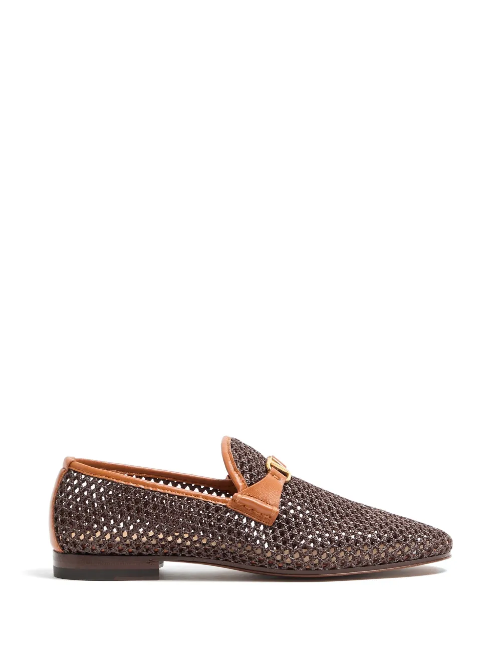 Valentino Garavani Wolfe loafers in woven raffia - Braun