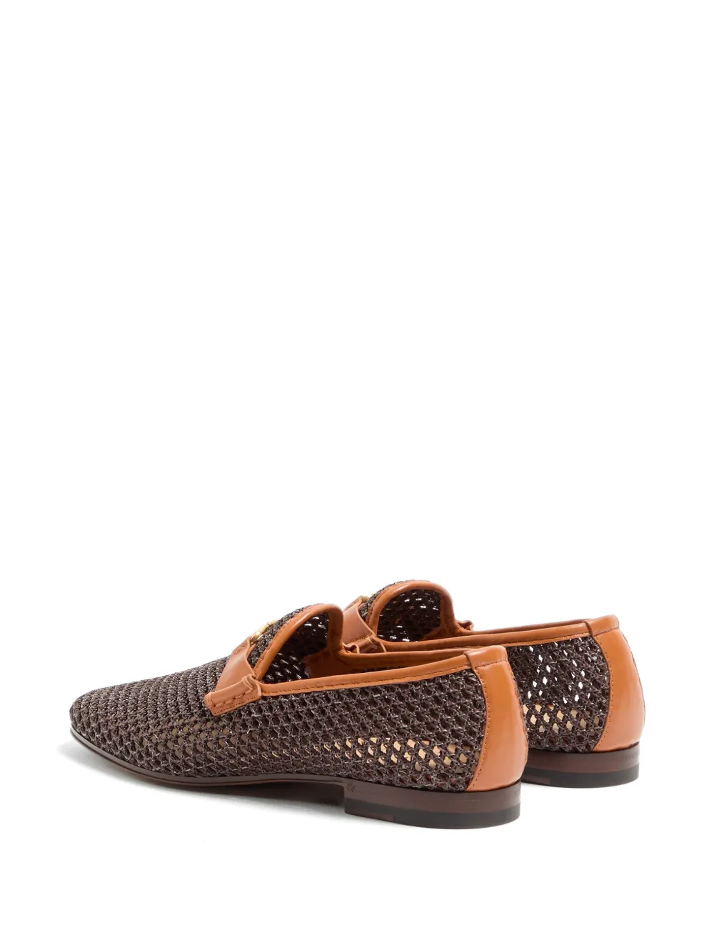 Valentino Garavani Wolfe loafers in geweven raffia Bruin
