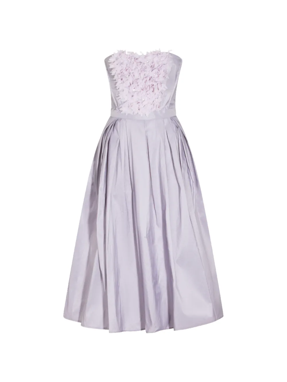 Elisabetta Franchi floral-appliqué pleated midi dress - Viola