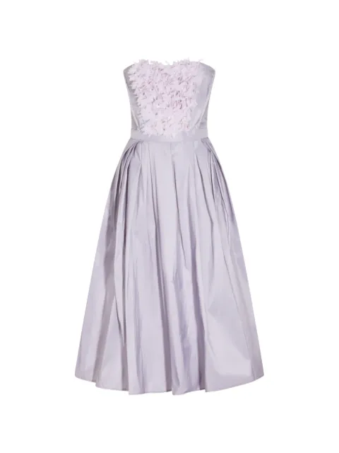 Elisabetta Franchi floral-appliqué strapless midi dress