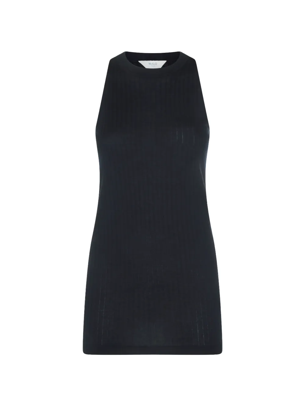 Malo Makò ribbed-knit cotton tank top - Nero
