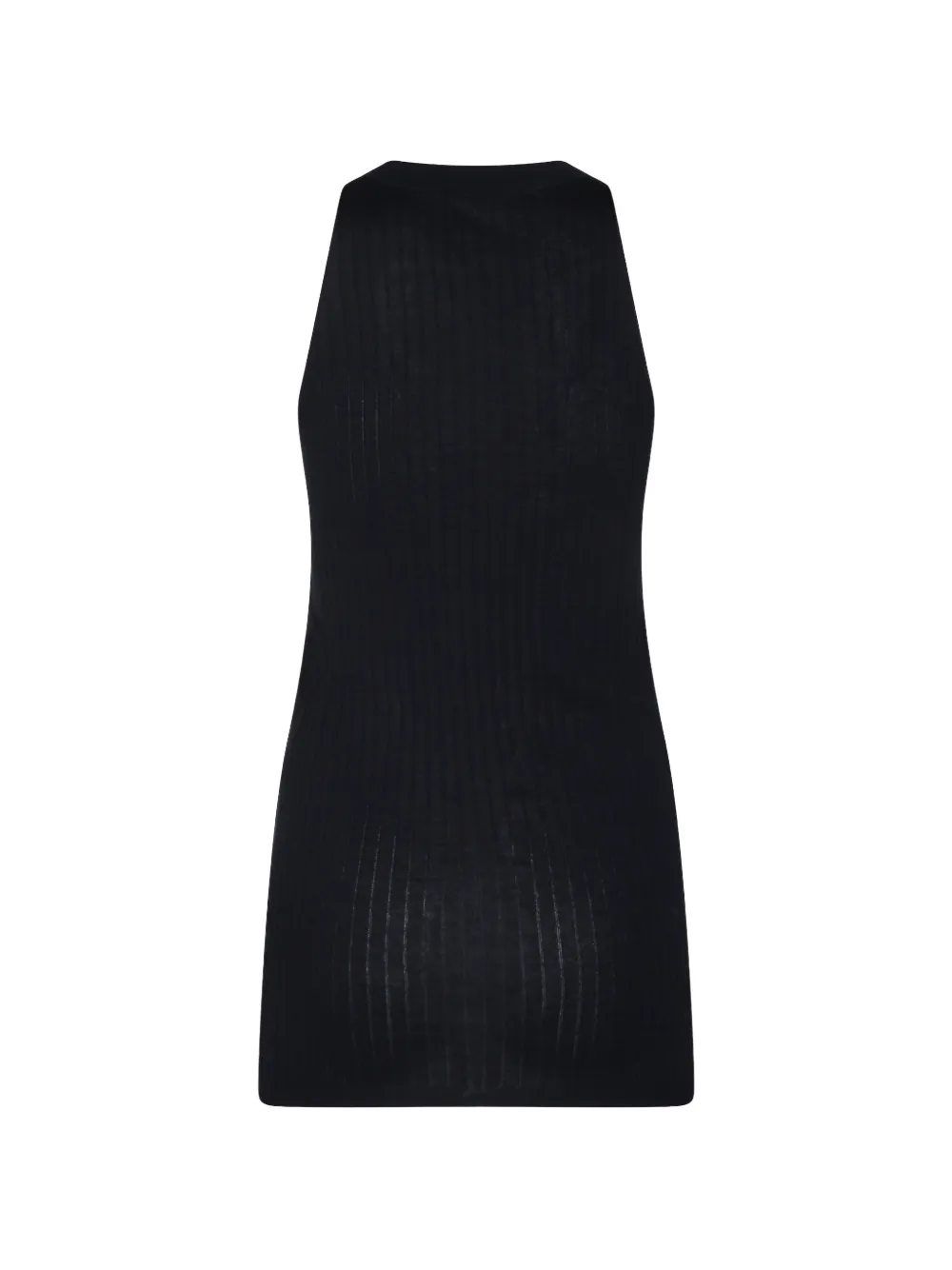 Malo Makò ribgebreide katoenen tanktop Zwart