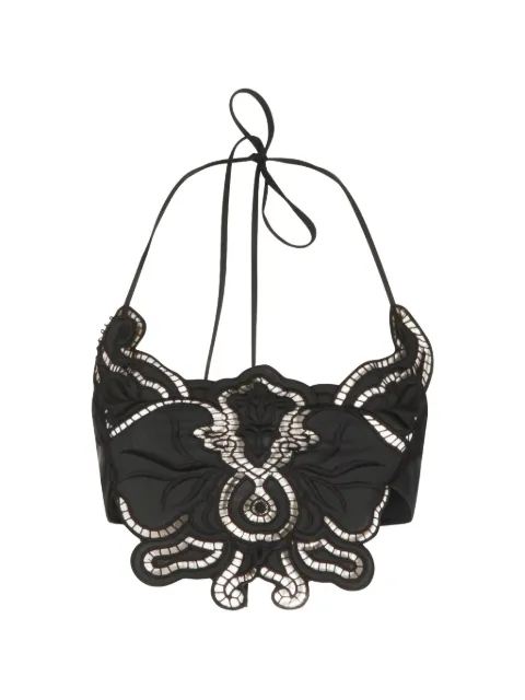 Blumarine butterfly-embroidered halterneck top