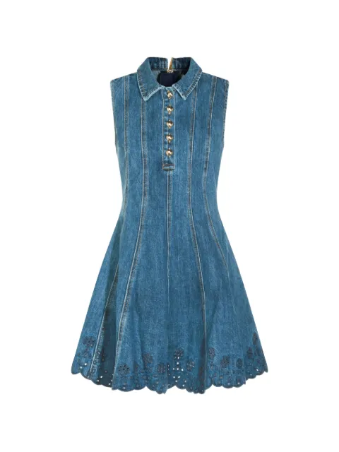 Self-Portrait broderie anglaise panelled mini dress
