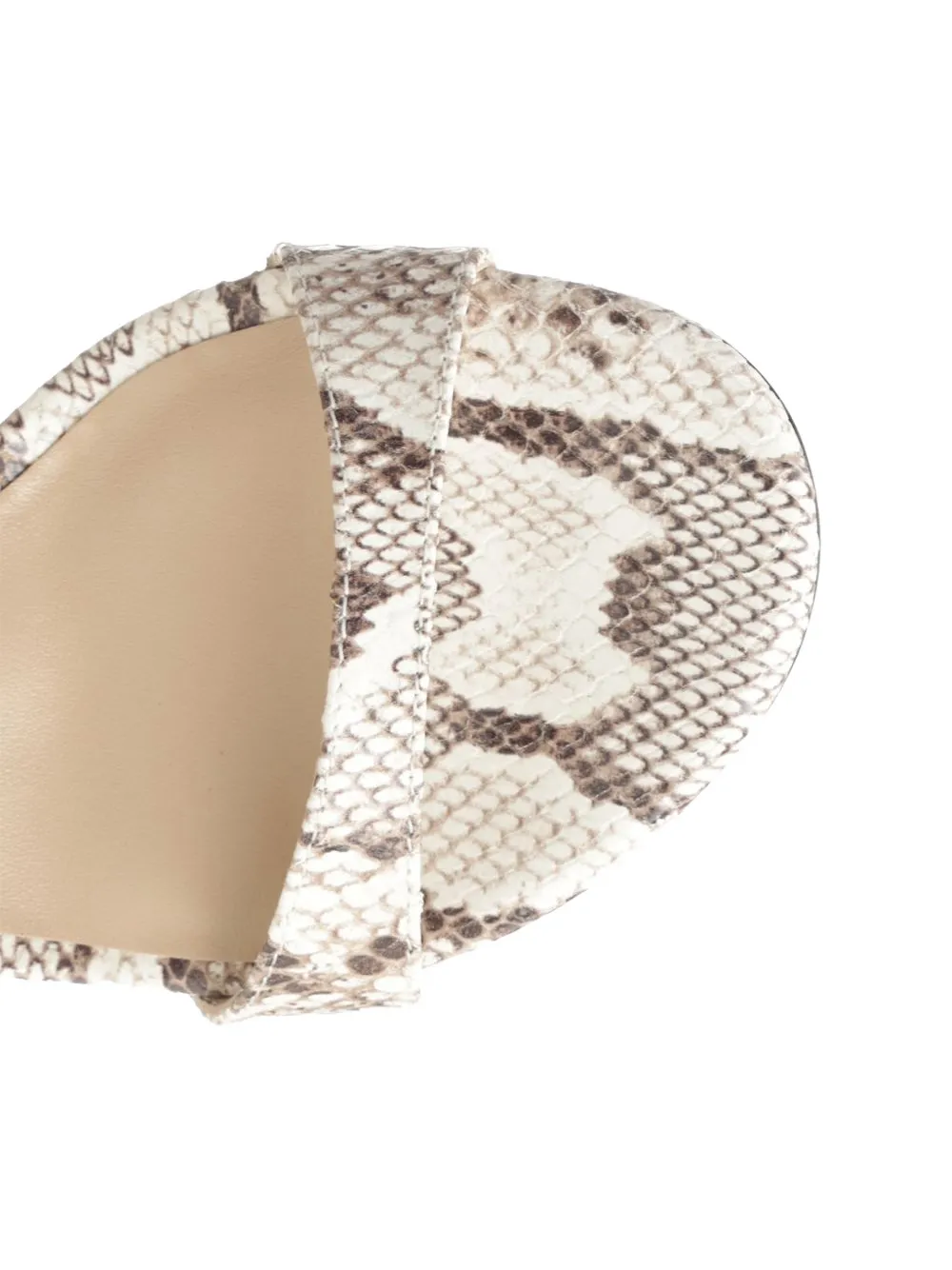 Stuart Weitzman Nudist Slide snakeskin-effect sandals Beige