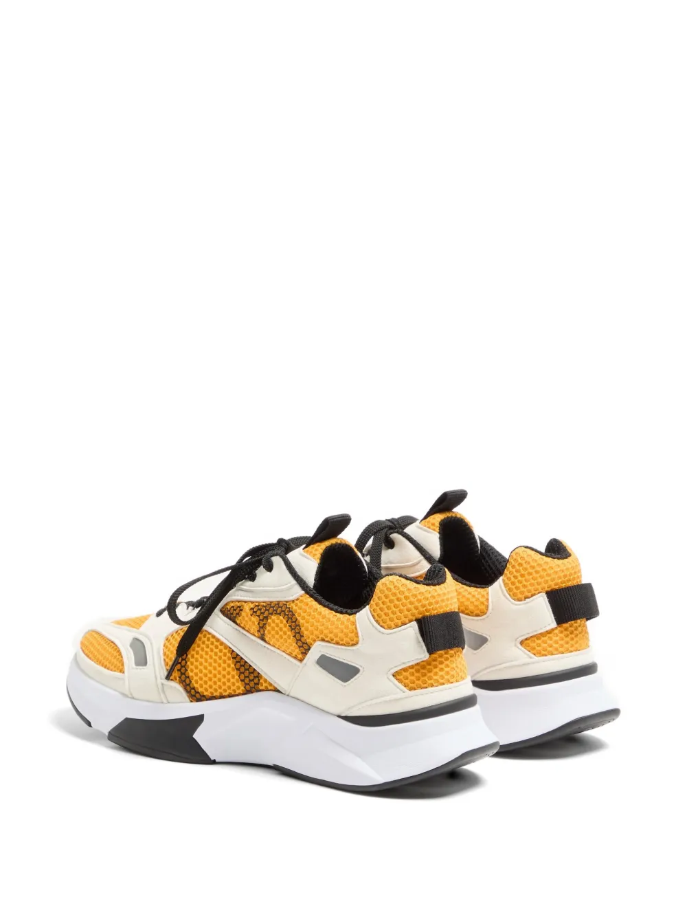 Valentino Garavani Demivee sneakers van mesh stof met suède inzetstukken Geel