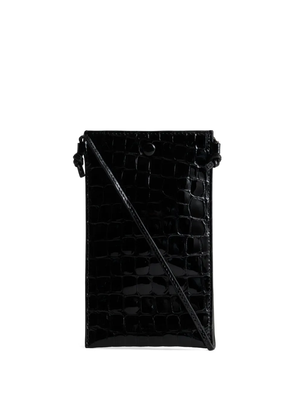 Yu Mei Luci crocodile-embossed leather crossbody bag - Nero
