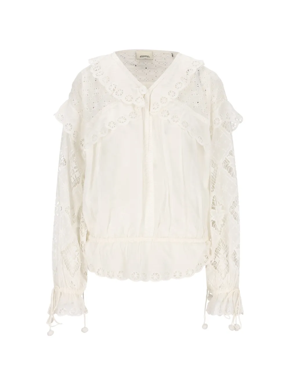 ISABEL MARANT broderie-anglaise ruffled blouse - Toni neutri