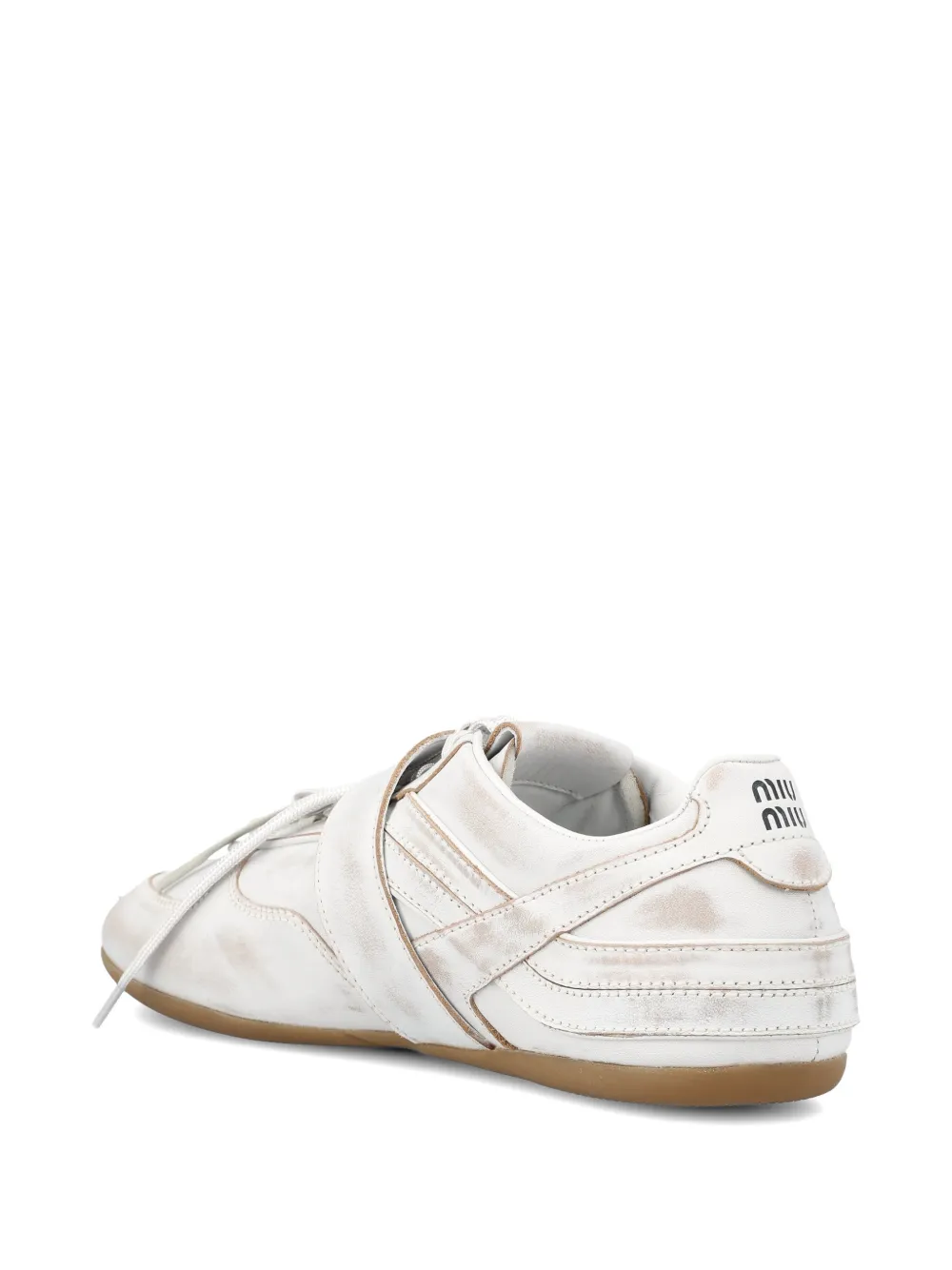 Miu Gymnasium leather sneakers Beige