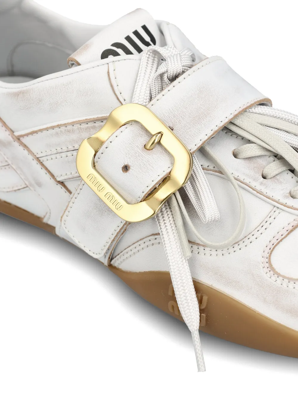 Miu Gymnasium leather sneakers Beige