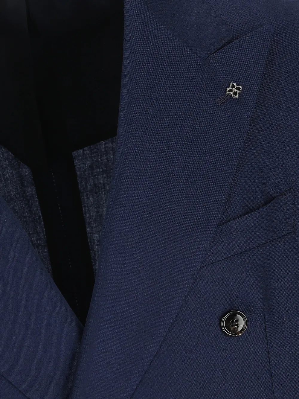 Tagliatore Jack met puntige revers en dubbele rij knopen Blauw