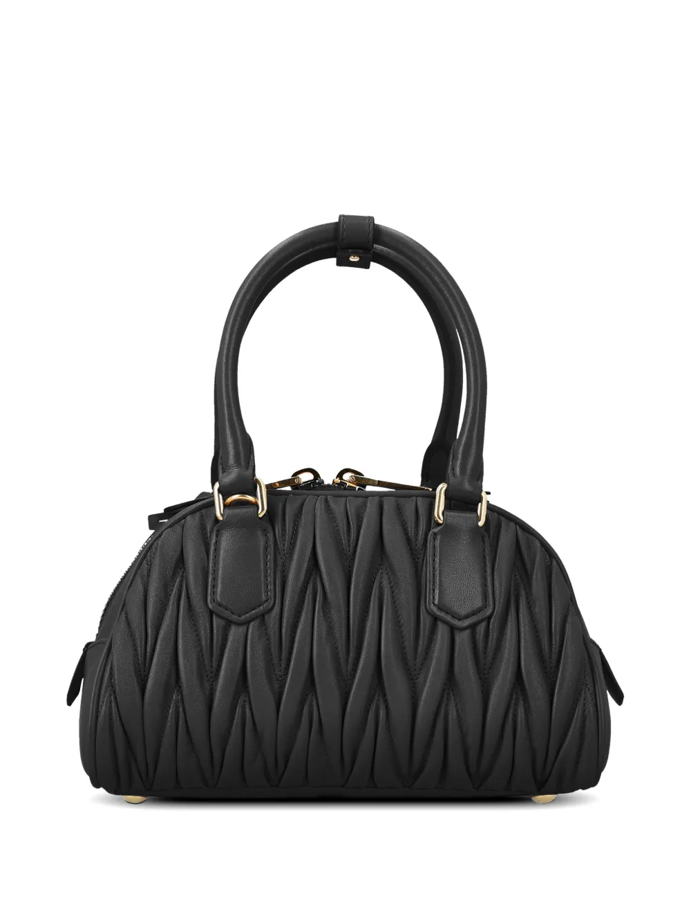 Miu Matelassé leren shopper Zwart