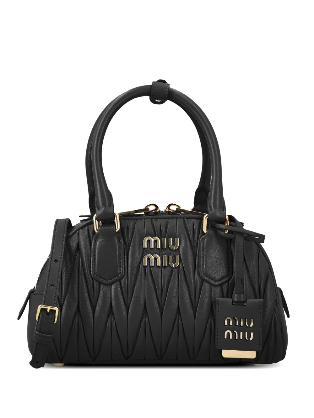 Miu Miu matelassé leather tote bag - Nero