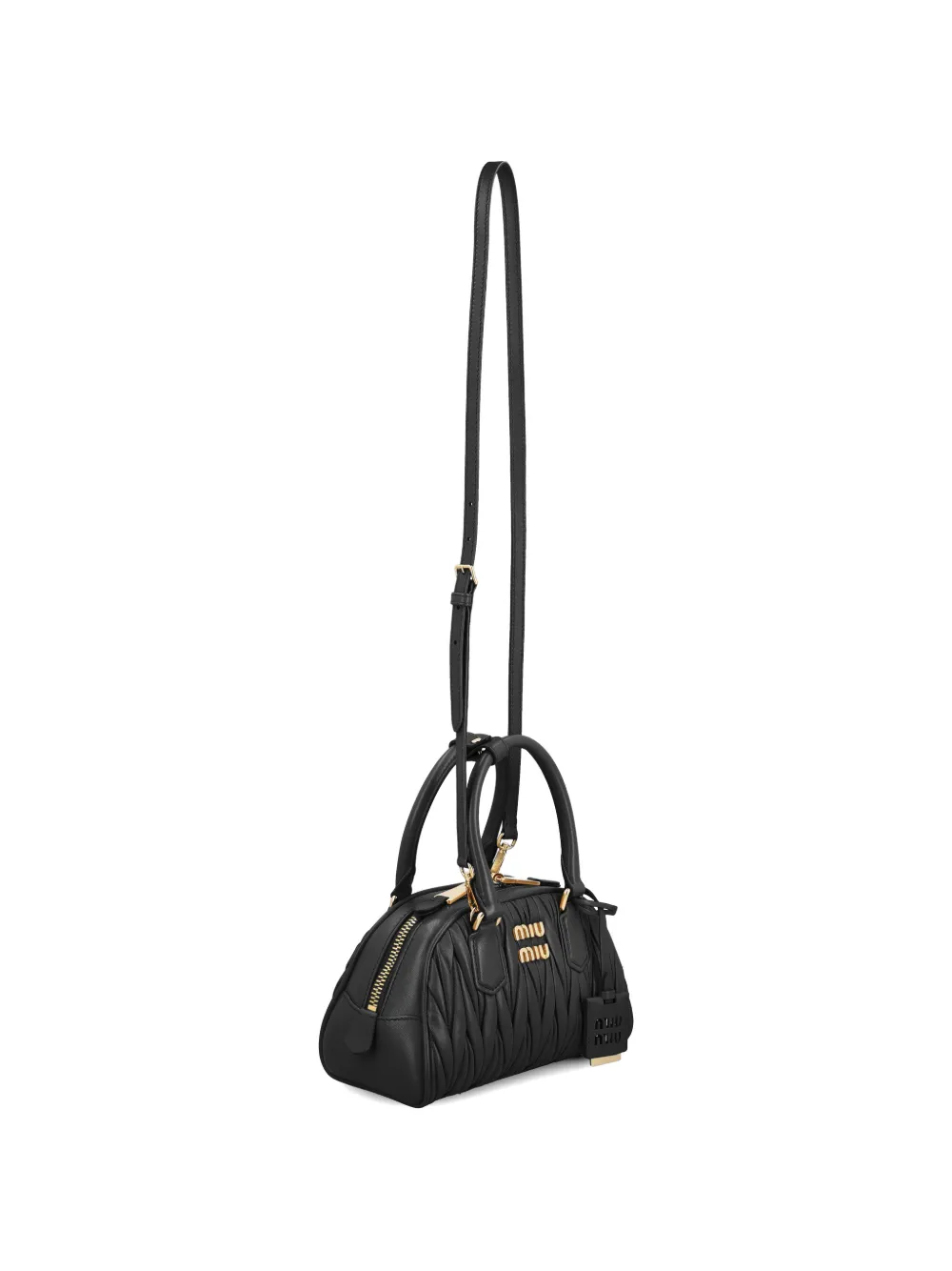 Miu Matelassé leren shopper Zwart