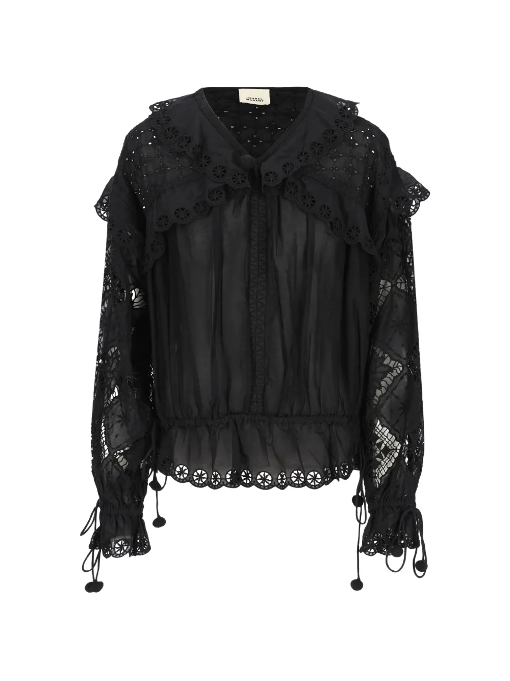 ISABEL MARANT broderie-anglaise ruffled blouse - Schwarz