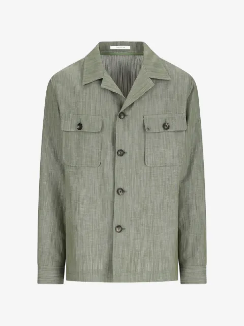 Tagliatore textured patch-pocket shirt