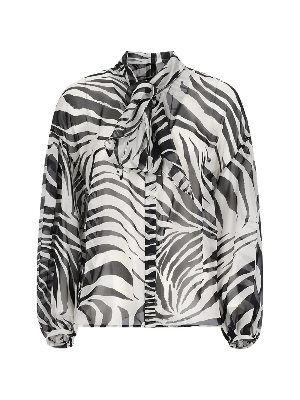 Max Mara Ballata zebra-print pussy-bow blouse - Bianco