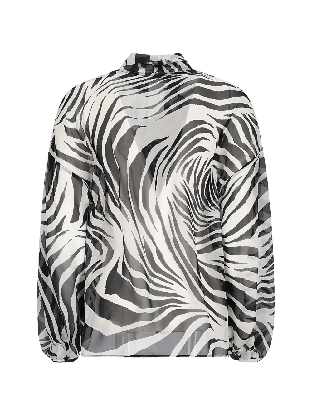 Max Mara Ballata blouse met zebraprint en strik Wit