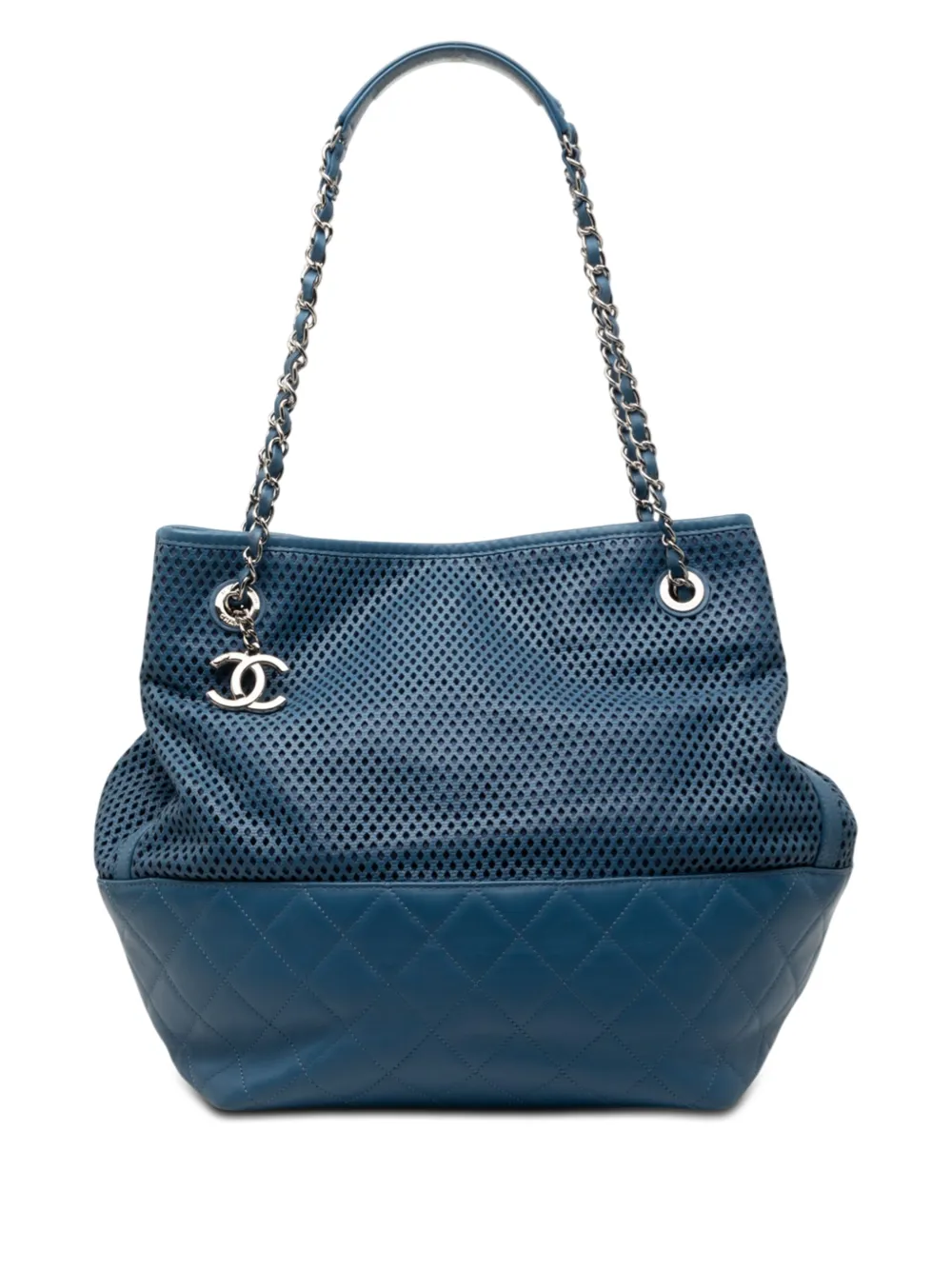 CHANEL Pre-Owned 2012-2013 Perforated Calfskin Up In The Air North South tote bag - Blau