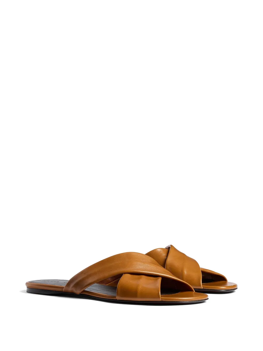 KHAITE Liria platte sandalen Bruin