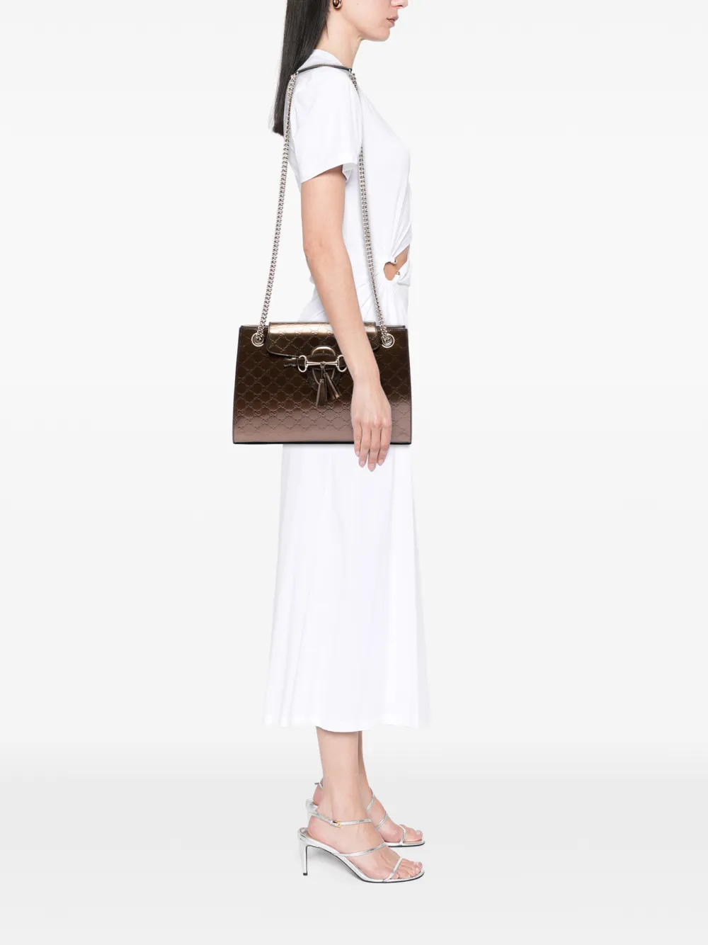  Gucci Pre-owned Borsa A Spalla Guccissima Emily Grande 2016-2025 - Marrone 