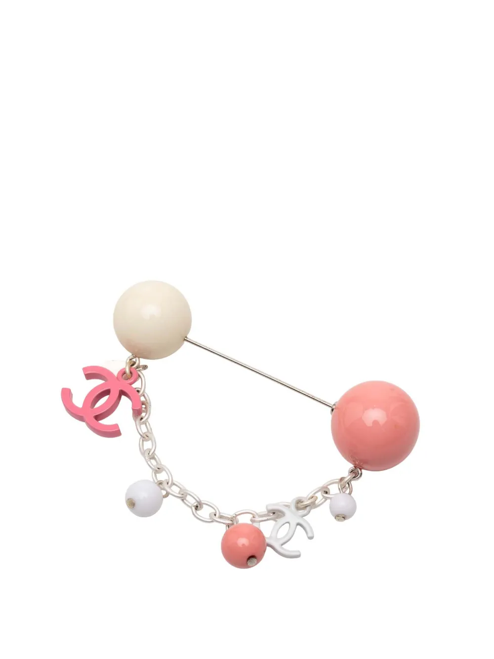CHANEL Pre-Owned Spilla con ciondolo CC 2004 - Argento