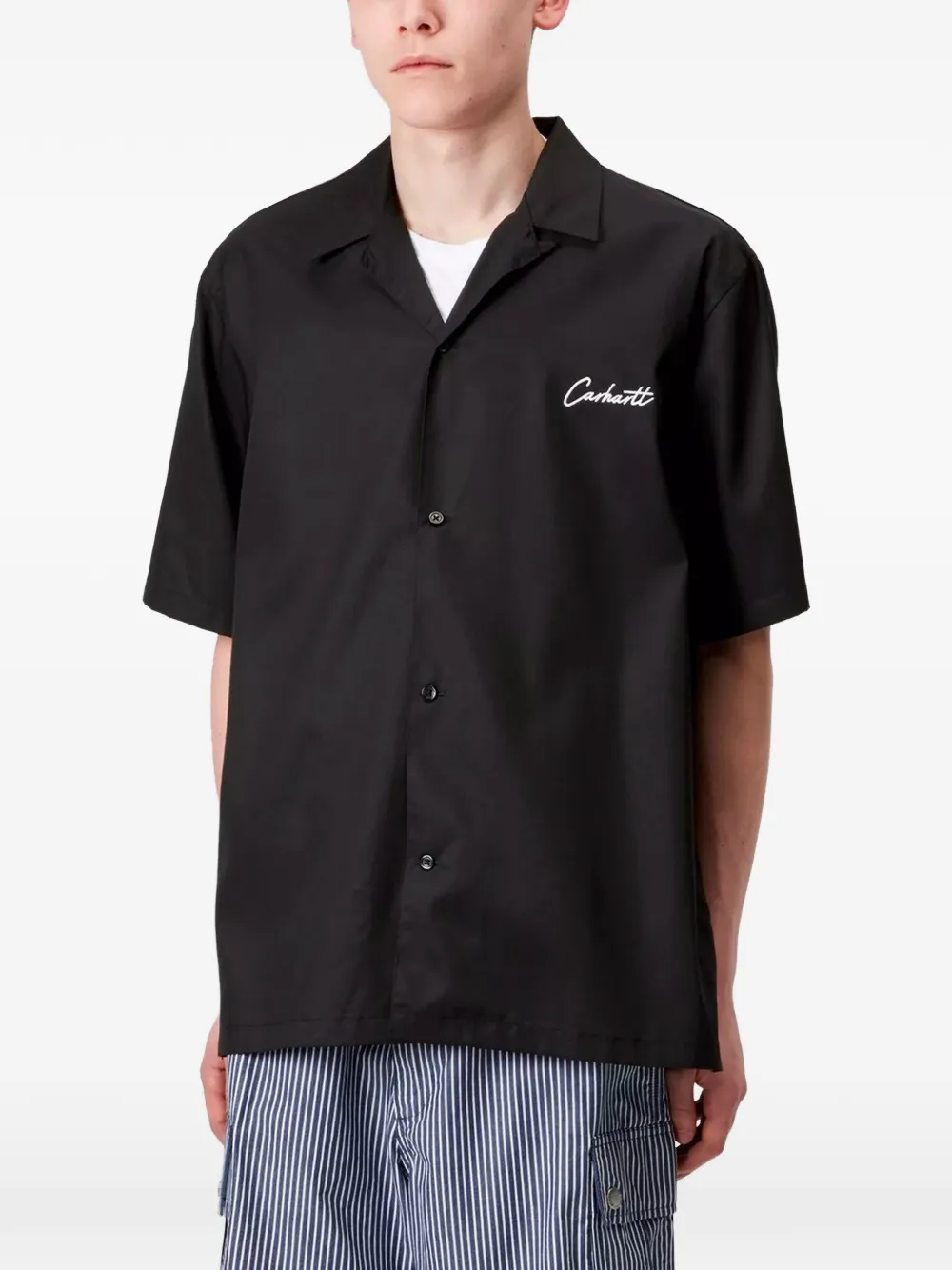 Carhartt WIP Delray overhemd met geborduurd logo Zwart