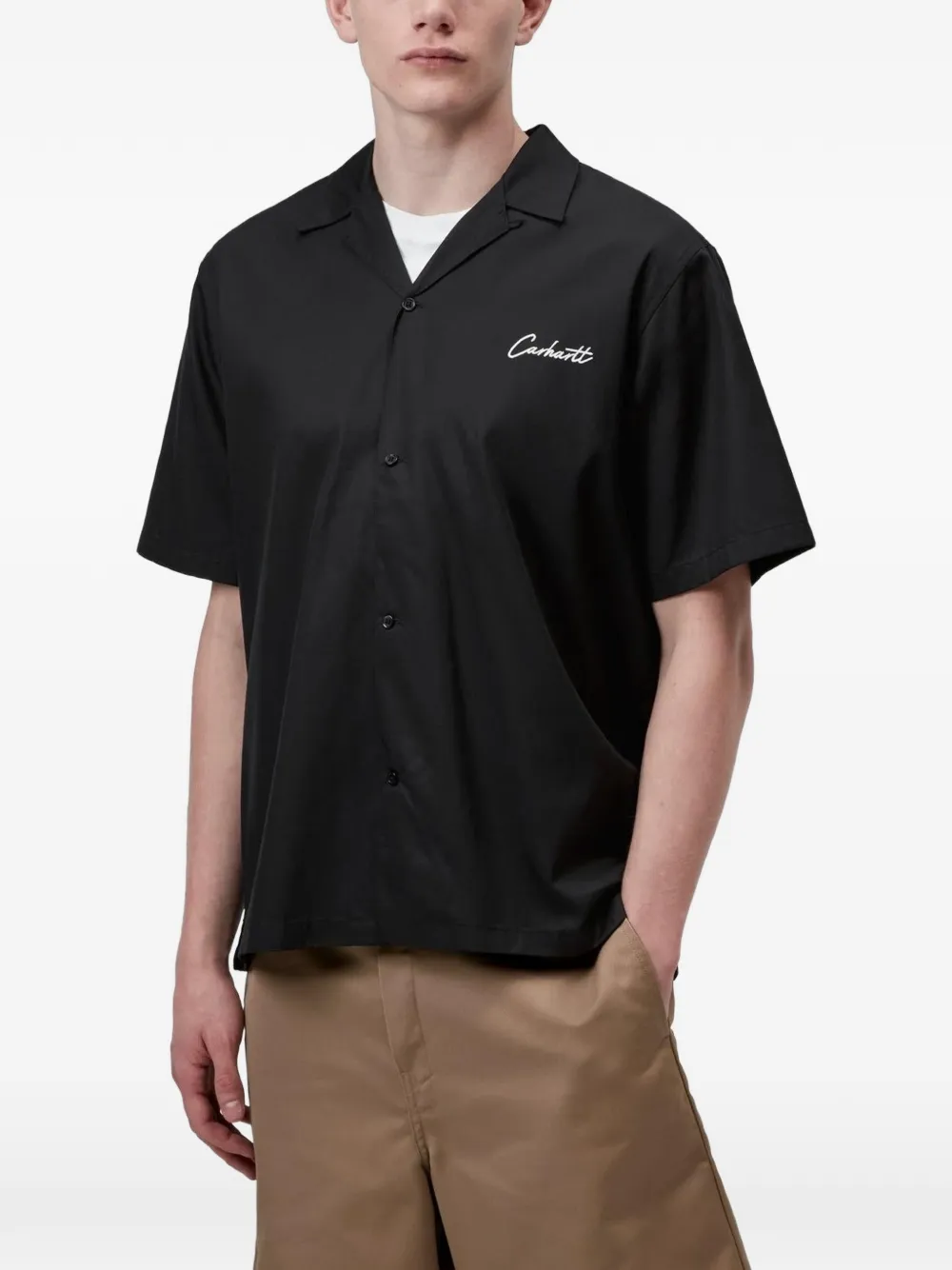 Carhartt WIP Delray overhemd met geborduurd logo Zwart