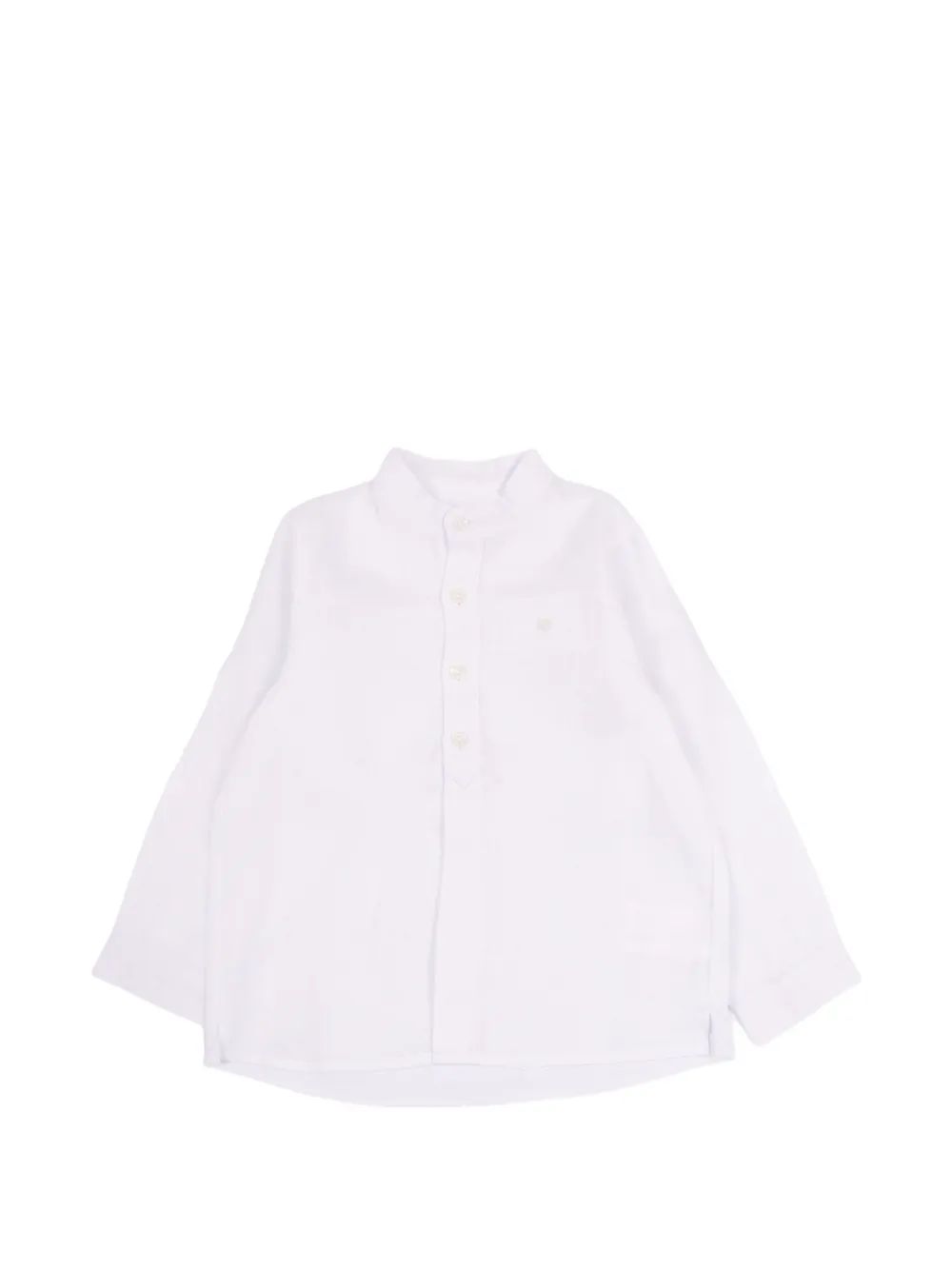 Tartine Et Chocolat linen band-collar shirt - Weiß