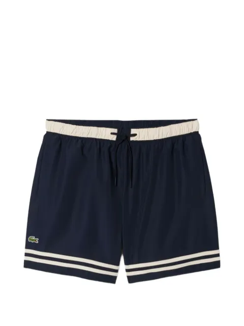 Lacoste striped-trim swim shorts
