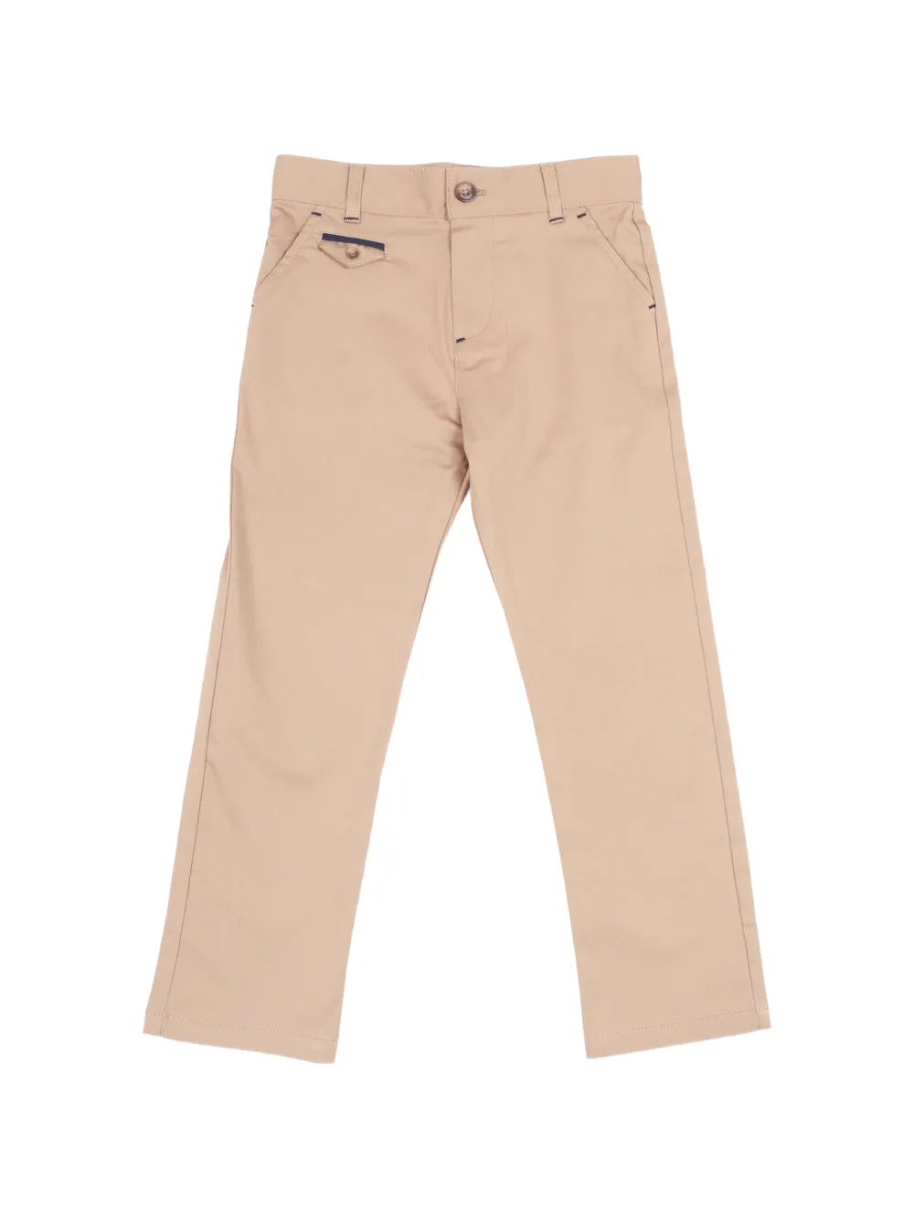 Tartine Et Chocolat contrast-trim straight-leg trousers - Toni neutri