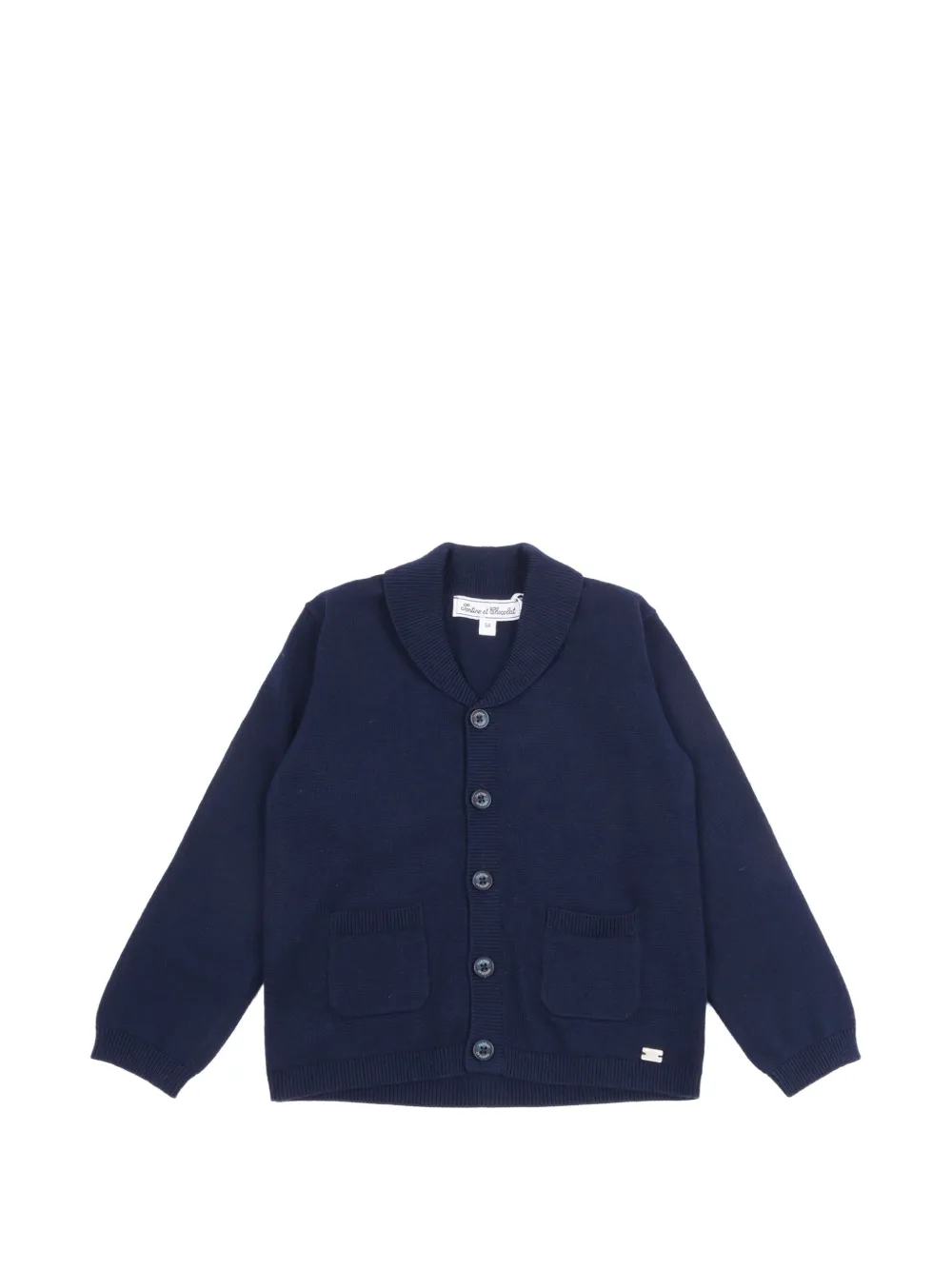 Tartine Et Chocolat shawl-collar button-up cardigan - Blu