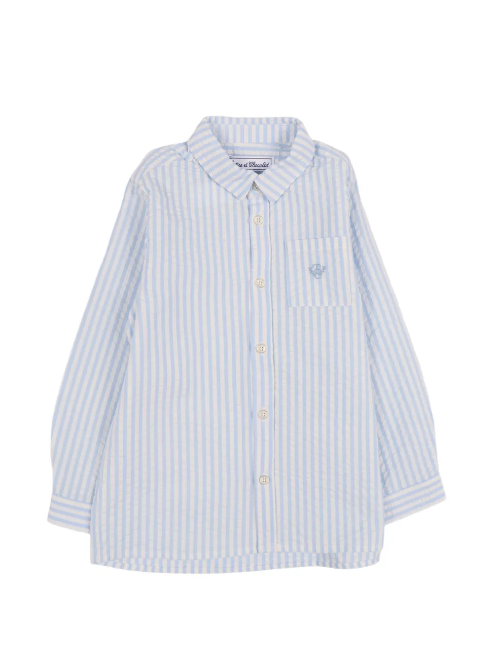 Tartine Et Chocolat striped seersucker shirt - Blu