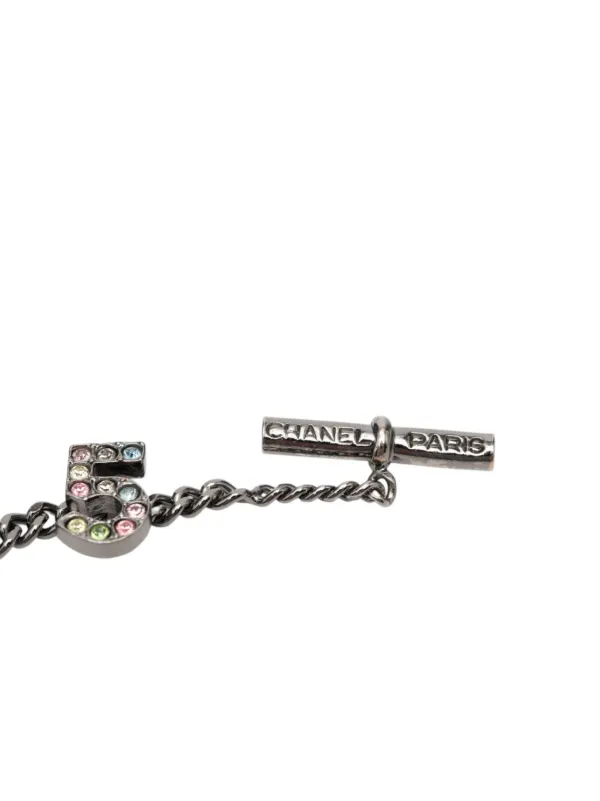 CHANEL Pre-Owned 2005 シルバープレーテッド クリスタル ココマーク