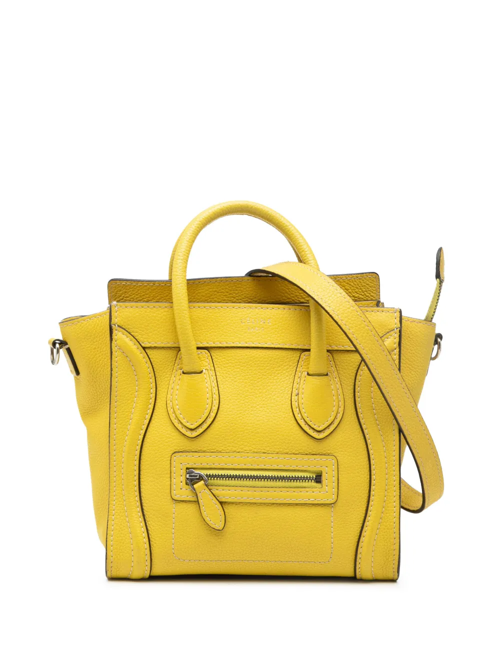 Celine Pre-Owned 2011 Nano Grained Calfskin Luggage Tote satchel - Giallo