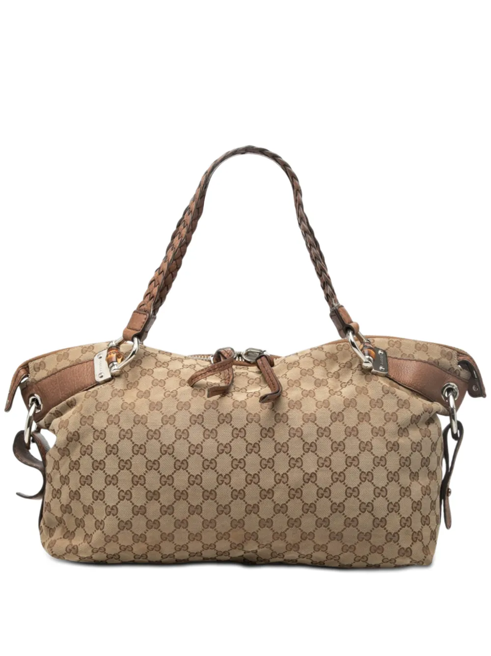 Gucci Pre-Owned 2016-2026 Medium GG Canvas Bamboo Bar tote bag - Brown