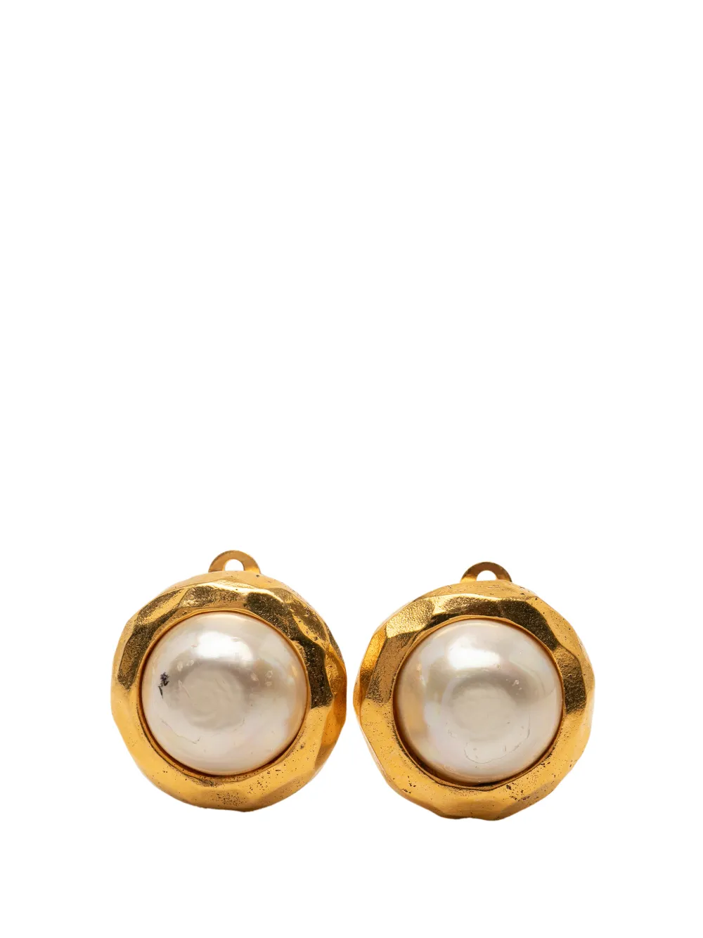 CHANEL Pre-Owned 1970-1980 Gold Plated and Faux Pearls Stud Earrings costume earrings - Oro
