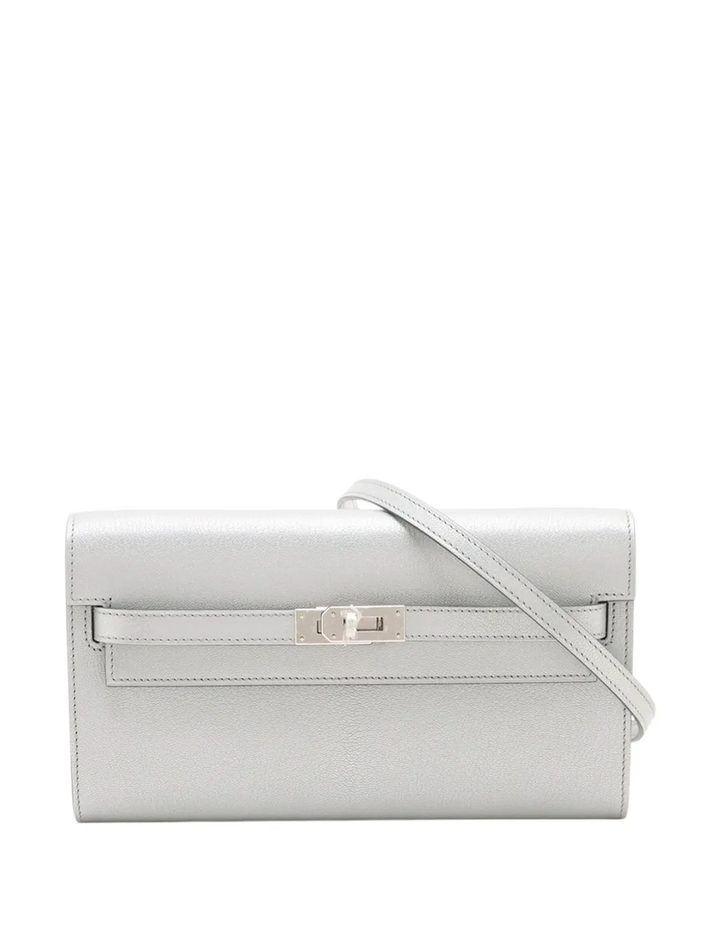 Hermès Pre-Owned 2025 Chevre Chamkila Kelly To Go Wallet crossbody bag - Silber