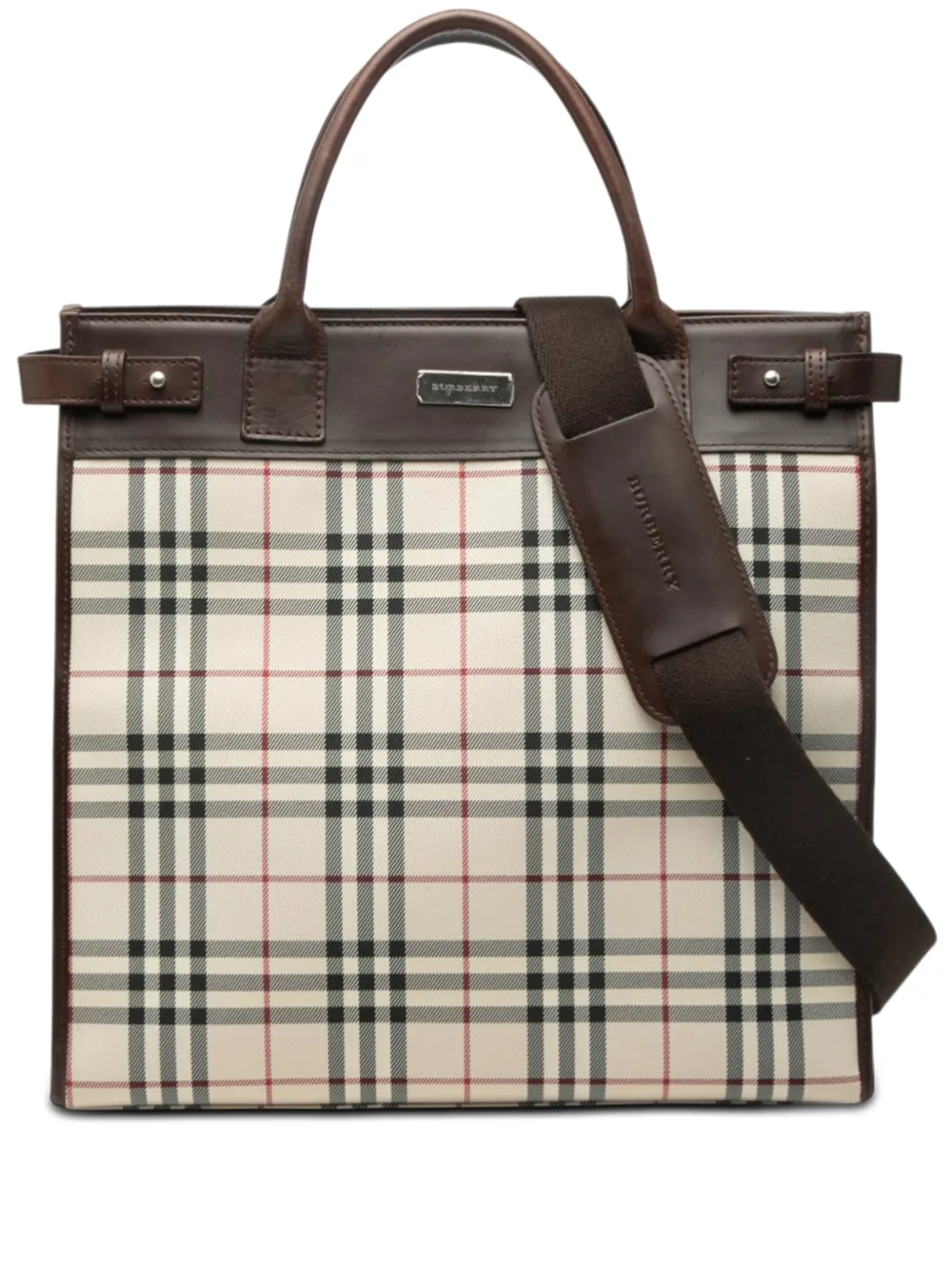 Burberry Pre-Owned 2000-2017 House Check Canvas Convertible Tote satchel - Nude