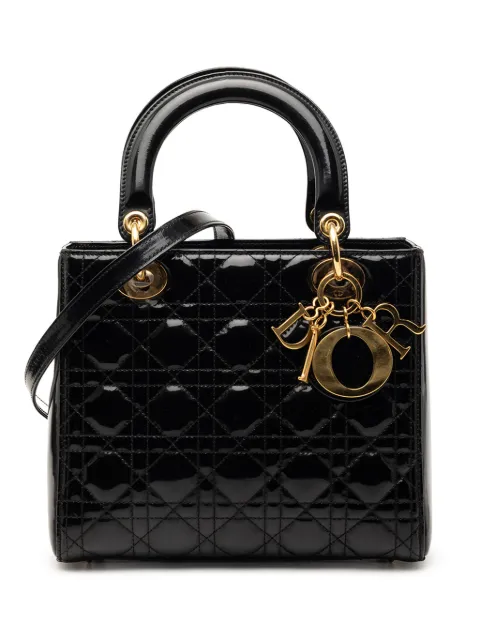 Christian Dior Pre-Owned 2012 Medium Patent Cannage Lady Dior satchel