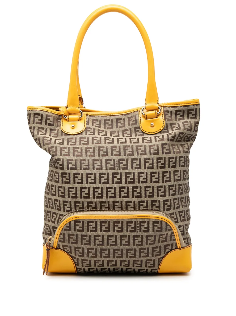 Fendi Pre-Owned 2000-2010 Zucchino Canvas Chef Front Pocket Shopping tote bag - Giallo