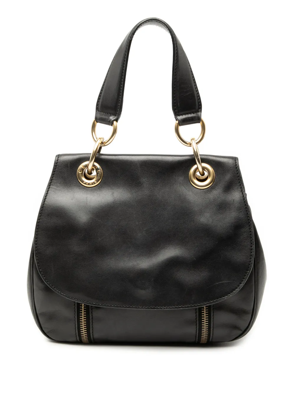 Celine Pre-Owned 2014 Leather Eyelet Flap handbag - Nero