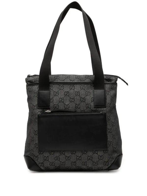 Gucci Pre-owned 2000-2015 GG Denim Tote Bag in Black